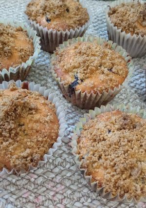 Una foto de Muffins de arándanos con crocante