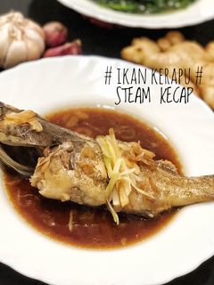 Foto resep Ikan kerapu steam kecap
