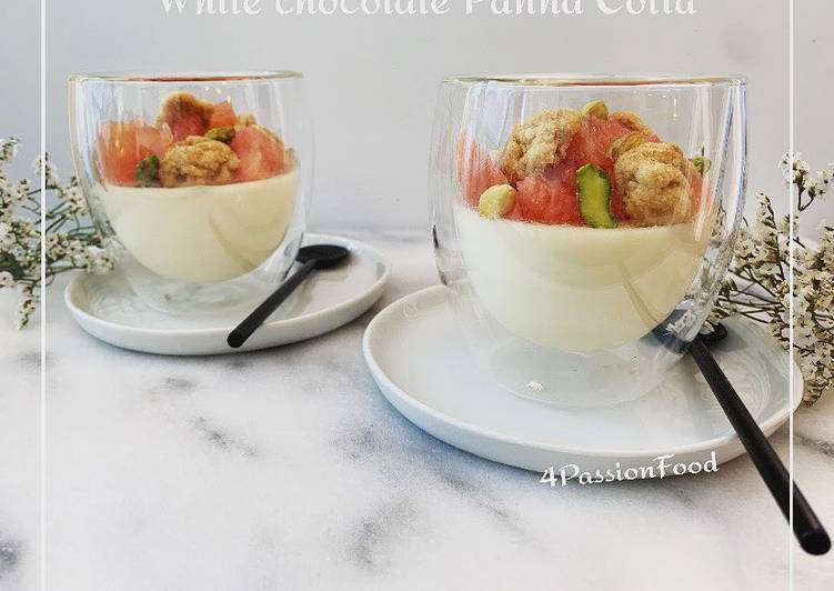 Recette Délicieuse Panna Cotta au chocolat blanc @4PassionFood #healthy