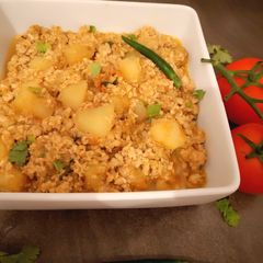 Chicken qeema Aloo A picture of Chicken qeema Aloo.