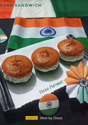A picture of Tiranga Idli Cake Sandwich.