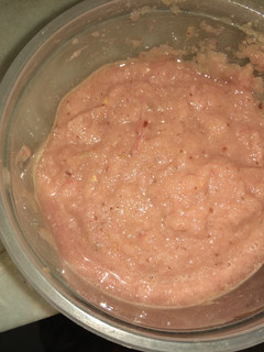 A picture of Raw mango onion red chutney.
