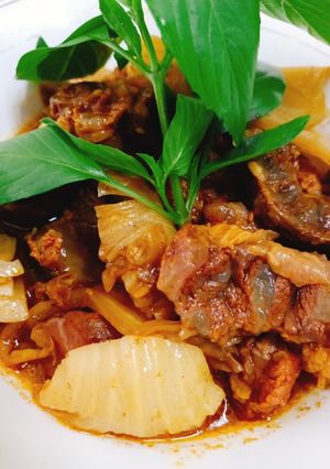 Hình của món Bò kho dưa.
