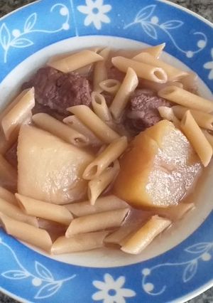 Una foto de Macarrones estofados