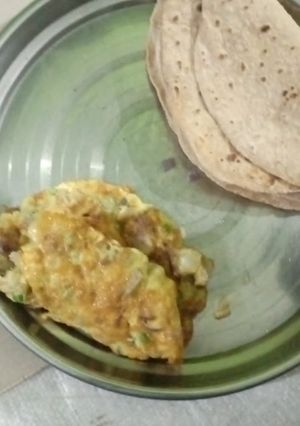 चपाती ऑमलेट (chapati omelette recipe in Hindi) रेसिपी मुख्य फोटो