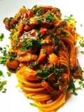 Spaghetti ai Funghi Porcini Pancetta Affumicata e Grana