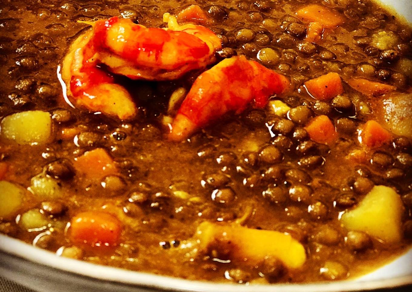Lentejas al curry con carabineros by Dabiz Muñoz ❌⭕️....🐷🐽🐷🐽