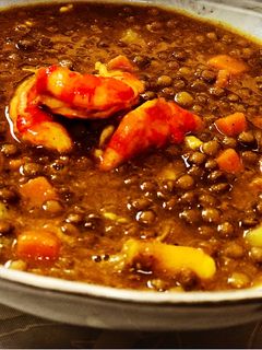 Una foto de Lentejas al curry con carabineros by Dabiz Muñoz ❌⭕️....🐷🐽🐷🐽