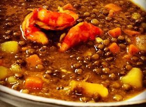 Una foto de Lentejas al curry con carabineros by Dabiz Muñoz ❌⭕️....🐷🐽🐷🐽