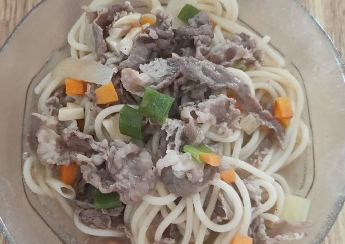 Cara Gampang Buat Beef Slice Spaghetti Soup, Lezat Sekali