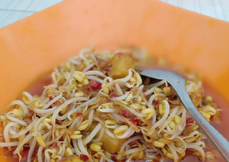 Resep Toge kentang masak pedas, Enak