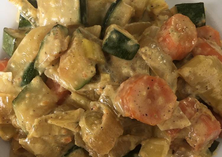 Verduras cremosas al curry