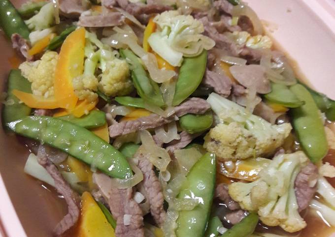 Bagaimana Menyiapkan Tumis daging capri bombay yang Enak