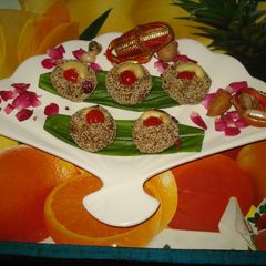 A picture of Sugar Free figs-dates healthy laddoo.