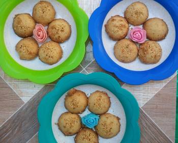 Easy Making Recipe Coconut Sesame traditional cookies Gireba Delicious and Healthy