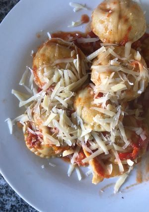 Una foto de Sorrentinos caseros, relleno berenjenas 🍆 asadas