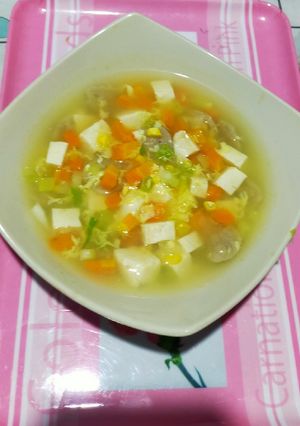 Foto resep Sop jagung tahu