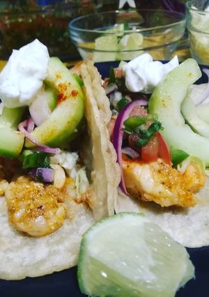 A picture of Shrimp tacos.