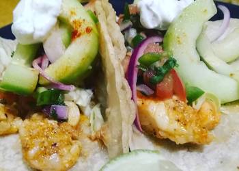 Update, Serving Recipe Shrimp tacos Delicious