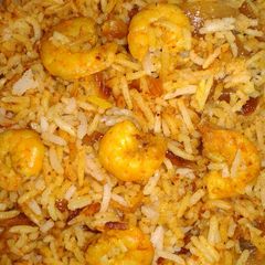 Prawn biriyani A picture of Prawn biriyani.