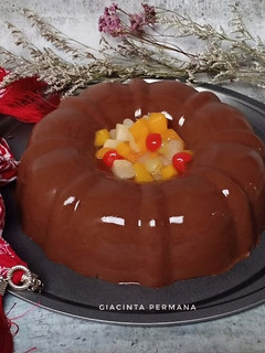 Foto resep Puding Susu Coklat buah