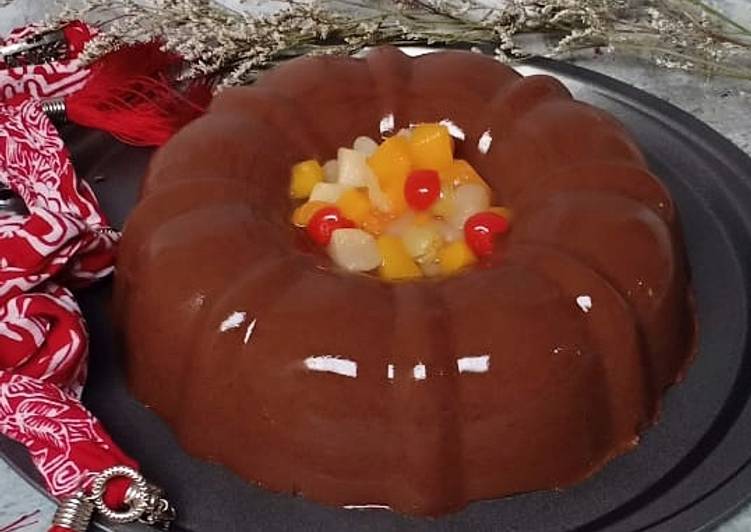 Puding Susu Coklat buah