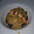 Espaguetis con langostinos y anchoas