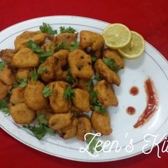 A picture of Hyderabadi Gosht ke Bhajiye or Mutton Fritters.