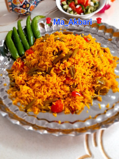 عکسی از دستور دمپختک گوجه فرنگی و لوبیا سبز