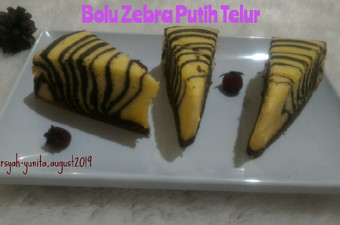 Cara Buat Bolu Zebra Putih Telur Irit Anti Gagal