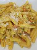 Casarecce con pancetta toscana, funghi e zafferano