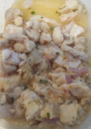 Una foto de Ceviche de lenguado