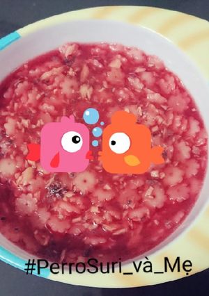 Hình của món Snakehead & Beetroot noodles soup mix Chia - Nui cá lóc củ dền.