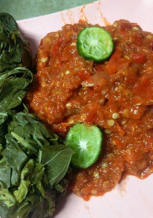 Foto resep Sambal lalap daun singkong aroma jeruk limau