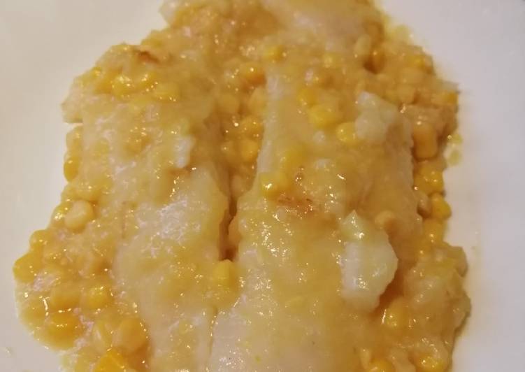 How to Make Super Quick Homemade Fish Fillet w/Cream Corn Cream