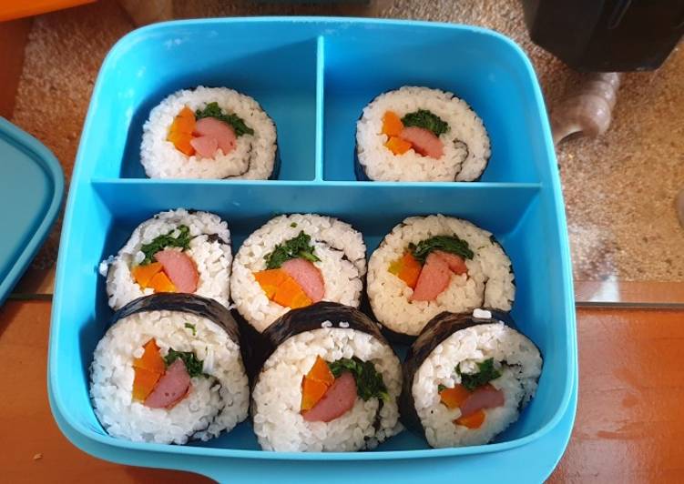 Cara Membuat Sushi / Gimbap simpel untuk bekal anak, Lezat