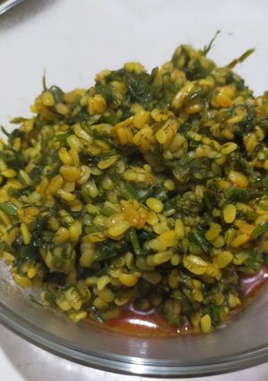 A picture of Dill-Moong daal sabzi.