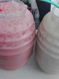 Agua Fresca for Sale (Horchata and Strawberry Horchata)