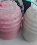 Agua fresca para vender (horchata y horchata de fresa)