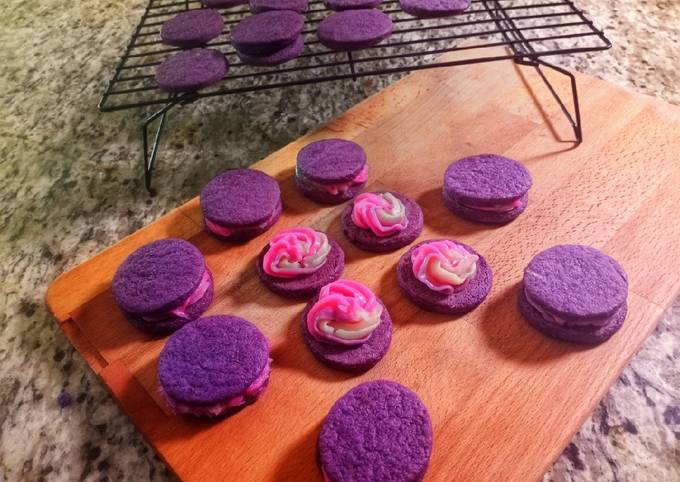 How to Make Homemade Purple buttercream sugar cookie sandwiches