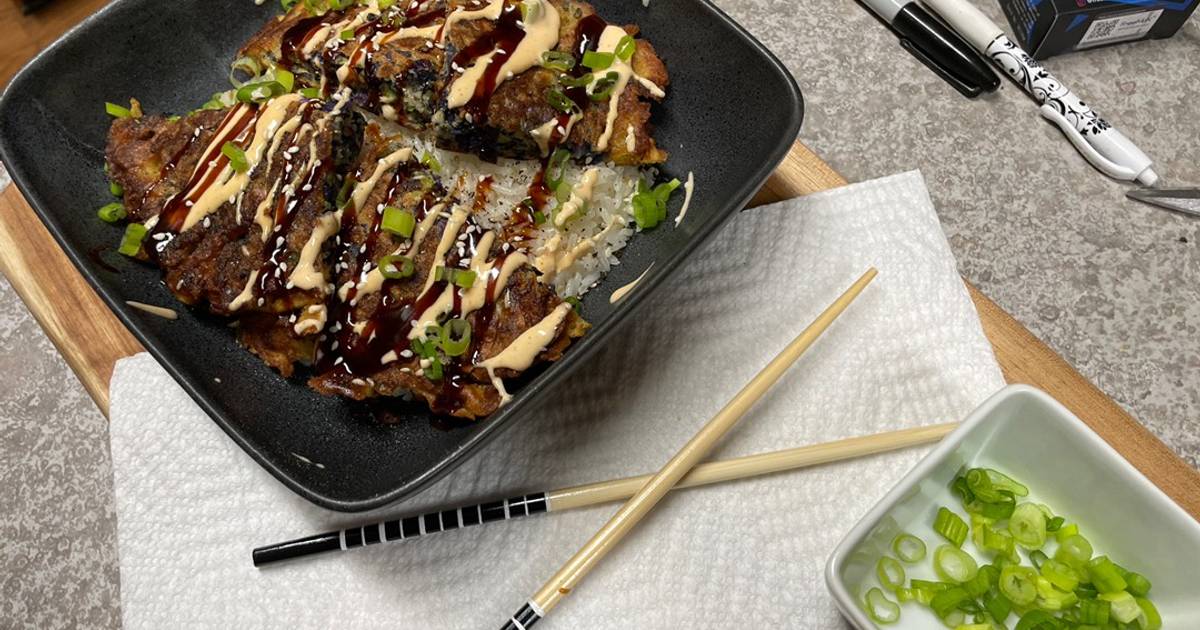 Red Cabbage Okonomiyaki Fritter Recipe by The Cast Iron Soulé Cookpad