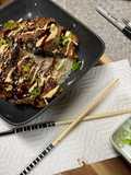 Red Cabbage Okonomiyaki Fritter