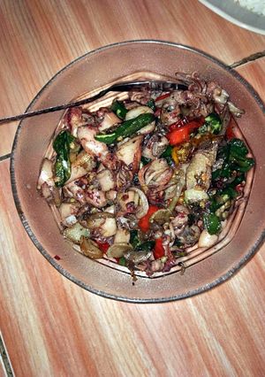 Foto resep Cumi kering bombay extra Hot
