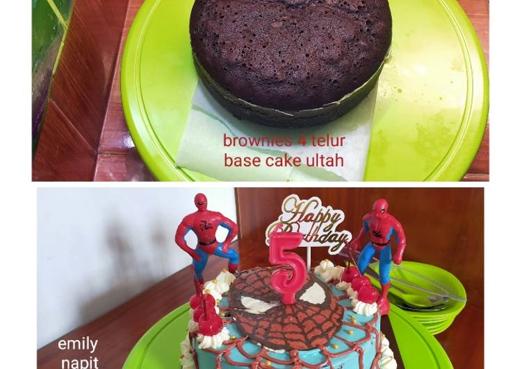 Bagaimana Menyiapkan Base cake ultah : brownies 4 telur Anti Gagal