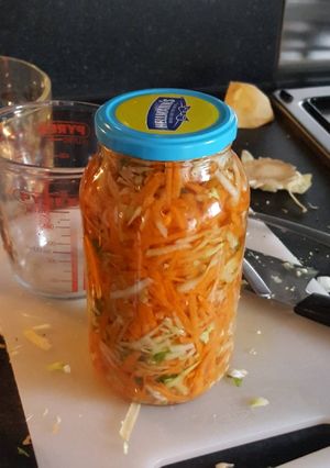 A picture of Economical Crunchy spicy vinegrette veg salad.