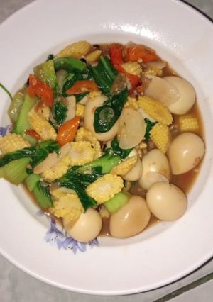Foto resep Putren pokcoy telur Puyuh pedes Manis