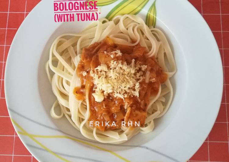 Langkah Mudah untuk Membuat Fettuccine Bolognese (with tuna), Lezat
