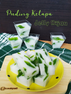 Foto resep Puding Kelapa Jelly Hijau