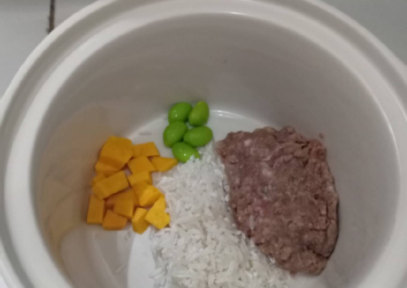 MPASI 6+ Bubur Daging Sapi Labu Kuning Edamame Slow Cooker