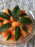 Melon à la menthe,vanille et citron